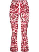 Dolce & Gabbana pantalon court à imprimé Majolica - Rouge