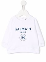 Balmain Kids sweat à logo imprimé - Blanc