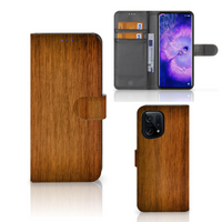 OPPO Find X5 Book Style Case Donker Hout