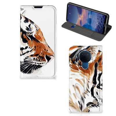 Bookcase Nokia 5.4 Watercolor Tiger Bookcase Nokia 5.4 Watercolor Tiger
