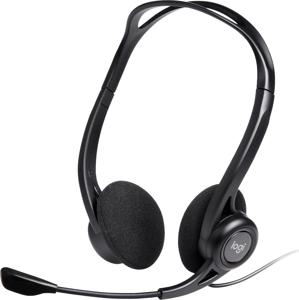 Logitech PC 960 On Ear headset Computer Kabel Stereo Zwart Ruisonderdrukking (microfoon) Volumeregeling, Microfoon uitschakelbaar (mute)