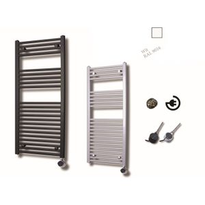 Elektrische Design Radiator Sanicare Plug En Play 111,8 x 60 cm Wit Thermostaat Chroom 730 Watt Sanicare