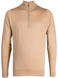 John Smedley pull Barrow zippé - Marron