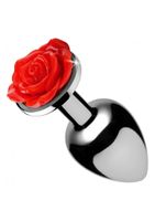 Red Rose Butt Plug - Medium - Red