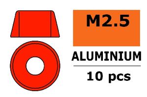 Aluminium Washer voor M2.5 Socket Head Screws (BD: 7mm) - Rood - 10st