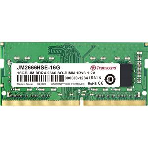 Transcend JetRAM Werkgeheugenmodule voor laptop DDR4 16 GB 1 x 16 GB Non-ECC 2666 MHz 260-pins SO-DIMM CL19 JM2666HSE-16G