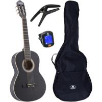 LaPaz C30BK klassieke gitaar 3/4-formaat zwart + gigbag + accessoires - thumbnail