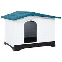 vidaXL Hondenhok 90,5x68x66 cm polypropeen blauw, honden hok, hondenkennel, kennel, hondenhuis, honden kennel, huisdierenhuis, dierenkooi, buitenhok