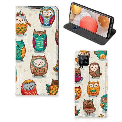 Samsung Galaxy A42 Hoesje maken Vrolijke Uilen Samsung Galaxy A42 Hoesje maken Vrolijke Uilen