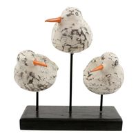 Drie Vogels op Standaard (Wit) - thumbnail