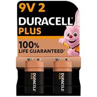 Duracell Plus 9V-batterijen (2 stuks) - Alkaline batterijen - 100% levensduurgarantie - Betrouwbaar voor dagelijks gebruikte apparaten - 0% plastic verpakking - 5 jaar te bewaren - 6LR61 MN1604