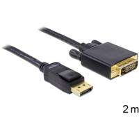 Delock 82591 DisplayPort-kabel DisplayPort / DVI Adapterkabel DisplayPort-stekker, DVI-D 24+1-polige stekker 2.00 m Zwart - thumbnail