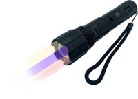 Berger + Schröter Led-zaklamp, met drie functies, wit, IR, UV-blacklight, 25 mm diameter, oplaadbaar, incl. accu, met riemclip