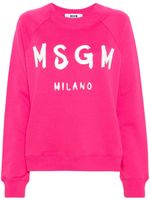 MSGM logo-print cotton sweatshirt - Rose