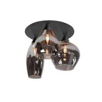 Highlight Plafondlamp Cambio Black & Smoke Glas 32cm Ø 3 Lichts - thumbnail