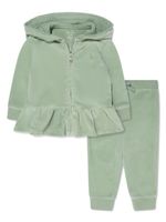 Ralph Lauren Kids survêtement en velours à ourlet péplum - Vert - thumbnail