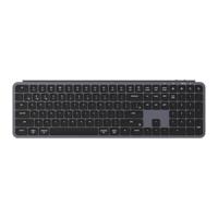 Keychron B6 Pro Ultradun Draadloos Toetsenbord, QMK op ware grootte met numeriek toetsenblok, 2,4 GHz/Bluetooth 5.2/USB-aansluiting, lange batterijlevensduur, compatibel met Mac Windows Linux - Grijs