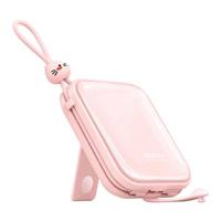 Joyroom JR-L009 Cutie Power Bank 10000mAh met USB-C & Lightning-kabels - 12W - Roze