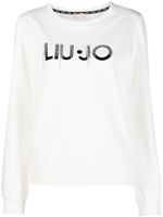 LIU JO sweat à logo orné de cristaux - Blanc