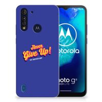 Motorola Moto G8 Power Lite Siliconen hoesje met naam Never Give Up