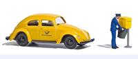 Busch 7887 H0 Volkswagen Kever met postmann en brievenbus