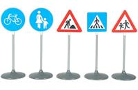 Theo Klein 2993 Verkeersbordenset, 5-delig I Oefenborden voor het aanleren van verkeersregels aan kleine fietsers en scooterrijders I Voor kinderen vanaf 3 jaar