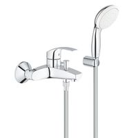 Grohe Eurosmart badkraan met omstel en koppelingen met douchegarnituur chroom/wit 3330220A - thumbnail