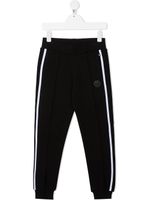 Philipp Plein Junior pantalon de jogging à bandes latérales - Noir