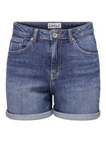 ONLY Dames Korte Broek Spijker Bermuda's Hoge Taille Comfortabele Zomer Jeans Shorts, Colour:Blue-3, Size:XL