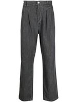 MARANT pantalon droit à design plissé - Gris