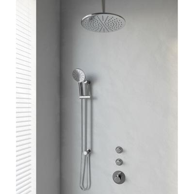 Regendoucheset Inbouw Plafond Brauer 30cm Rond Glans Chroom 3 Greeps Thermostaatkraan Glijstang en Staafhanddouche