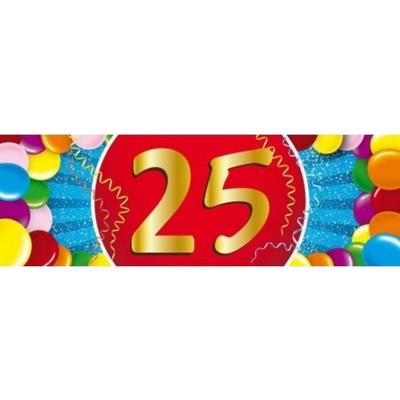 10x 25 Jaar leeftijd stickers verjaardag versiering - Feeststickers