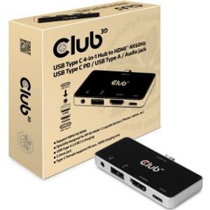 CLUB3D csv-1591 Docking USB 3.0 (3.1 Gen 1) Type-C Zwart, Chroom