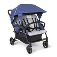 GAGGLE Odyssey 4x4 Quad Kinderwagen voor 4 kinderen Buggy met zonnekap in Blauw / Zwart