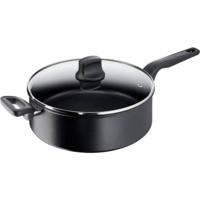 Tefal Hard Titanium Pro Hapjespan met Deksel - Ø28cm - Inductie - Aluminium - Zwart