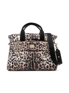 Dolce & Gabbana Kids sac à langer à imprimé léopard - Noir