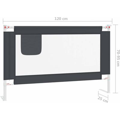 The Living Store Bedhekje peuter 120x25 cm stof donkergrijs