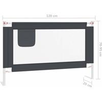 The Living Store Bedhekje peuter 120x25 cm stof donkergrijs