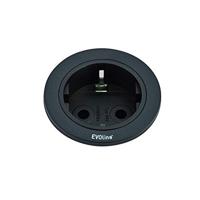 EVOline 159280000900 Inbouwstekkerdoos, enkelvoudig, zwart, 1 stuks