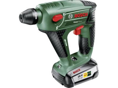 Bosch Home and Garden UneoMaxx SDS-Quick-Accu-boorhamer 18 V 2.5 Ah Li-ion Incl. accu, Incl. accessoires, Incl. koffer