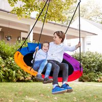 Ø100cm Schommel met 100-180cm in Hoogte Verstelbaar Schommeltouw Boom Schommel Kleurrijk