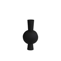 Light & Living Vaas Kavandu - Zwart - 22x14x40cm - Rond - Metaal - Bloemenvaas - Woondecoratie - Decoratieve vaas voor woonkamer of slaapkamer