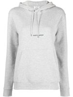 Saint Laurent hoodie à logo brodé - Gris