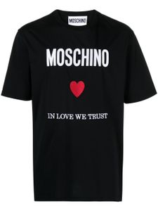 Moschino t-shirt en coton à logo brodé - Noir