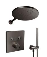 Blaufoss Smartbox Switch-line thermostatische kraan Inbouw regendoucheset met regendouchekop 30 cm Brushed GunMetal - thumbnail