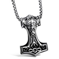 Heren ketting Viking Hammer Of thor kettinghanger Zilverkleurig