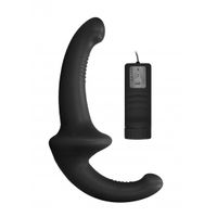 Vibrating Silicone Strapless Strapon - Black - thumbnail