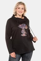 Ulla Popken Sweatshirt, Snoopy, metallic effect, wijde opstaande kraag - Grote Maten