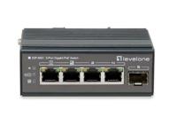 LevelOne IGU-0501 Netwerkschakelaar / 5Port Gigabit PoE DIN-rail,-30 °C tot 65 °C/Gigabit Ethernet (10/100/1000) Power Over Ethernet (PoE)/zwart