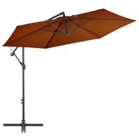 Zweefparasol met aluminium paal 300 cm terracottakleurig - thumbnail